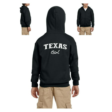 Texas Girl Texan American States TX Youth Hoodies Zip Up Sweater