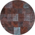 thumbnail image 1 of Ahgly Company Machine Washable Indoor Round Patchwork Light Blue Transitional Area Rugs, 6' Round, 1 of 4