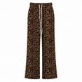 thumbnail image 4 of YUEHUA Women's Leopard Baggy Wide Leg Sweatpants Drawstring High Waisted Leopard Print Lounge Barrel Trousers Athletic Sweat Pants with Pockets, 4 of 4