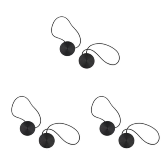 Bearachild 2 piezas de cortina de metal Tieback Poliéster Color sólido Hogar Cocina Dormitorio Drapeador Accesorios Negro Type1 NO1