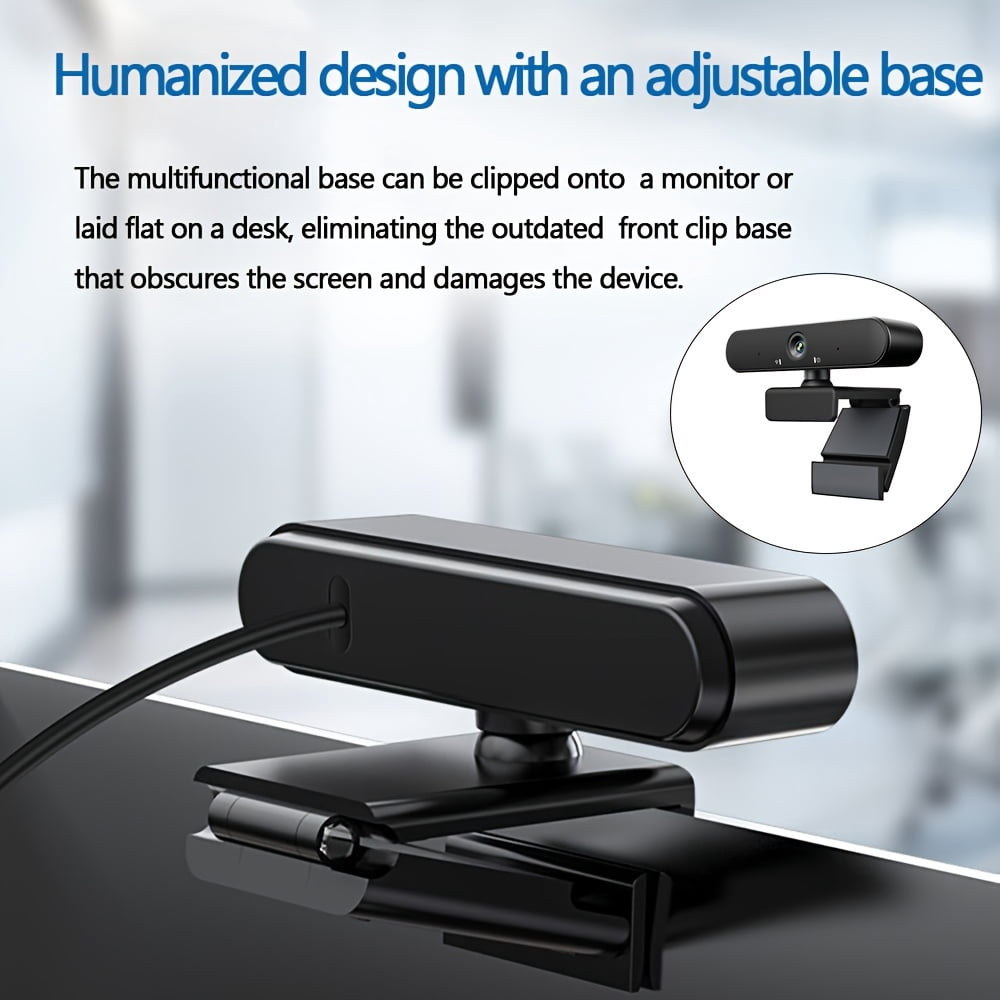 1080P USB Webcam with Privacy Cover, Tripod, WideAngle, 360° Rotation,  and Play for Zoom, Streaming, Video Calls