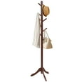 thumbnail image 5 of Costway Perchero de Pie con 8 Ganchos, Perchero de Pie de Madera, Perchero de Entrada Estable con Base de 3 Patas, Madera de Caucho, Perchero con Altura Ajustable para Pasillo, Dormitorio, Baño, Nogal, 5 of 5