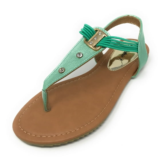 Victoria K Women's Rhinestone Elastic Straps Sandals