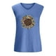 thumbnail image 4 of Camiseta sin mangas con cuello en V y estampado informal a la moda para mujer Pompotops  lopia998156, 4 of 5