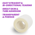 thumbnail image 2 of Transparent Medical Tape, 2" x 10 Yards, Hypoallergenic, Latex Free, & Breathable Surgical Tape for Wound Dressing Care & First Aid, Clear & Porous Plastic, 6 Rolls/Box, 2 of 5