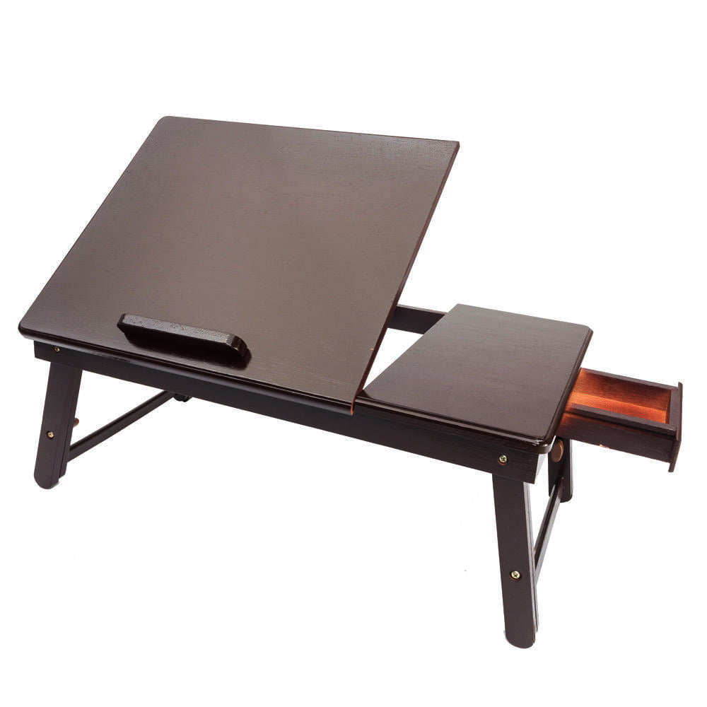 Ktaxon Lap Desk Wood Folding Tray Table Drawer Breakfast Bed Food