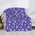 thumbnail image 3 of Uemuo colorful Skull flower leaf Printed Throw Blanket for Couch, Fluffy Fuzzy Blankets for Bed, Sofa, Cozy Flannel Faux Fur Blanket-60"x50", 3 of 6
