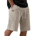 thumbnail image 2 of Men's Baggy Sweat Shorts Cotton Fleece 8" Athletic Shorts Big and Tall Workout Gym Lounge Shorts for Mens with Pockets Khaki 3XL, 2 of 4