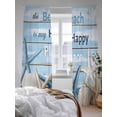 thumbnail image 3 of The Beach Is My Happy Place Sheer Curtains 84 Inch Long 2 Panels, Shell Starfish Wood Grain Coastal Light Filtering Rod Pocket Semi Sheer Curtains, Sheer Voile Drapes for Living Room Bedroom, 52"x84", 3 of 5