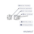 thumbnail image 3 of Vir Jewels 1/4 CTTW SI2-I1 Diamond Stud Earrings 14K White Gold I-J Color Round Screw Backs, 3 of 6