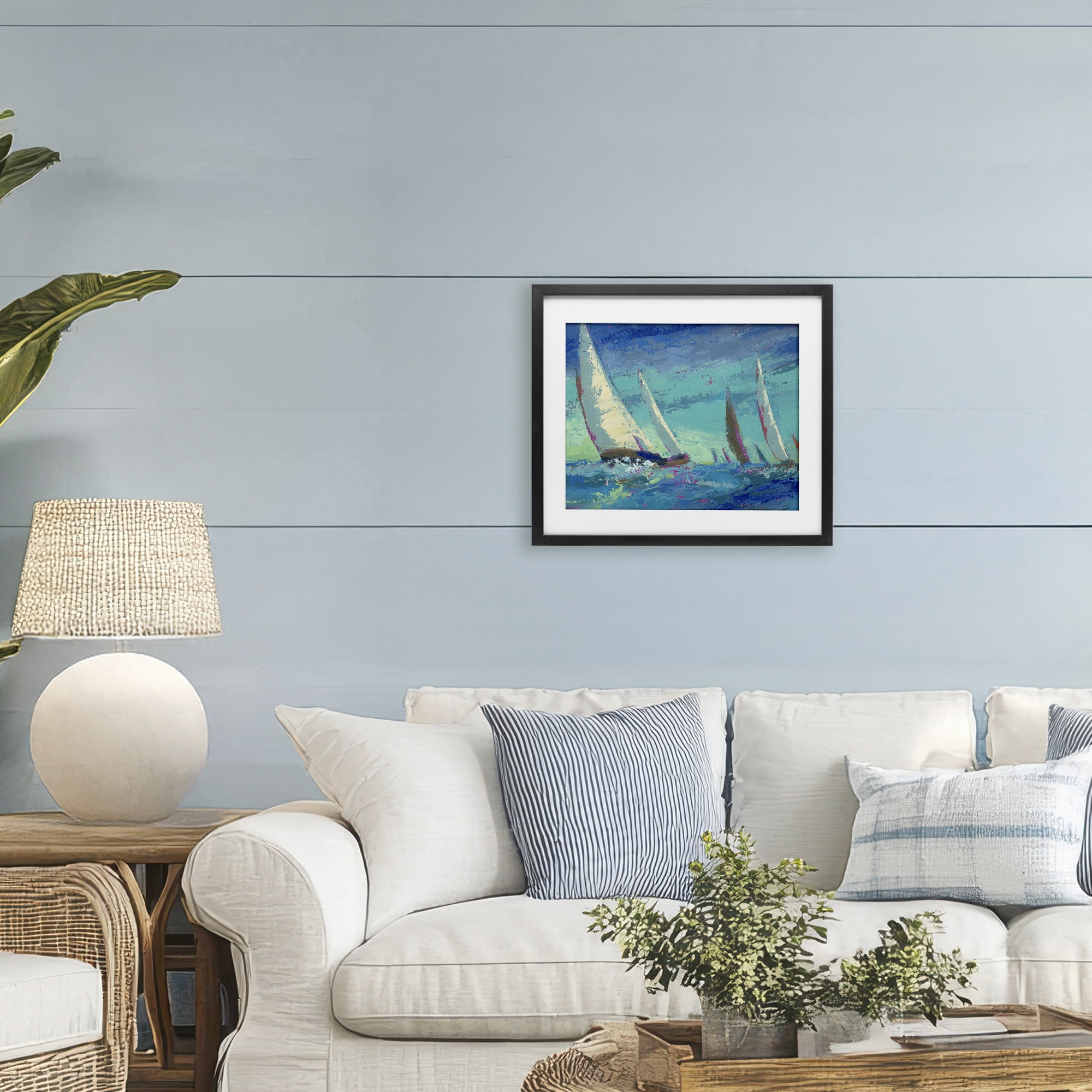 Stupell Industries Abstract Expression Regatta Black Framed Print Under Glass, design by Beth A. Forst