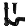 thumbnail image 1 of Fleximatic 2218NA Céspol para lavabo u ovalín, color negro, sistema push, bote chico con check anti-olores, 1 of 5