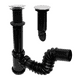 thumbnail image 1 of Fleximatic 2218NA Céspol para lavabo u ovalín, color negro, sistema push, bote chico con check anti-olores, 1 of 5