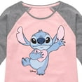 thumbnail image 3 of Disney - Lilo & Stitch - Stitch Hearts You - Toddler & Youth Girls Raglan Graphic T-Shirt, 3 of 5
