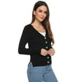 thumbnail image 4 of Purcoar Women's Knitted Button Cardigan Long Sleeve Lightweight Cardigan, 4 of 8