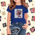 thumbnail image 2 of AUNVITO Boys & Girls British Flag Print Casual Loose Fit Short Sleeve Round Neck T-Shirt, 2 of 4