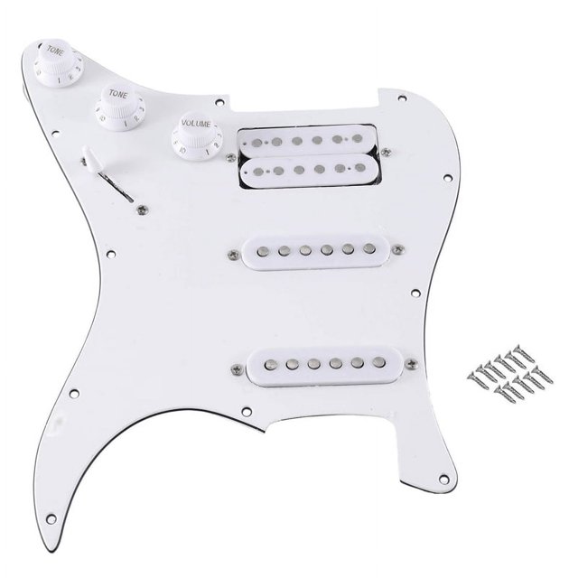 ST SQ Guitare Électrique Pré-Câblée Pickguard Assemblage Blanc Régulier, 1 * Ensemble Pickguard Pré-Câblé, Blanc