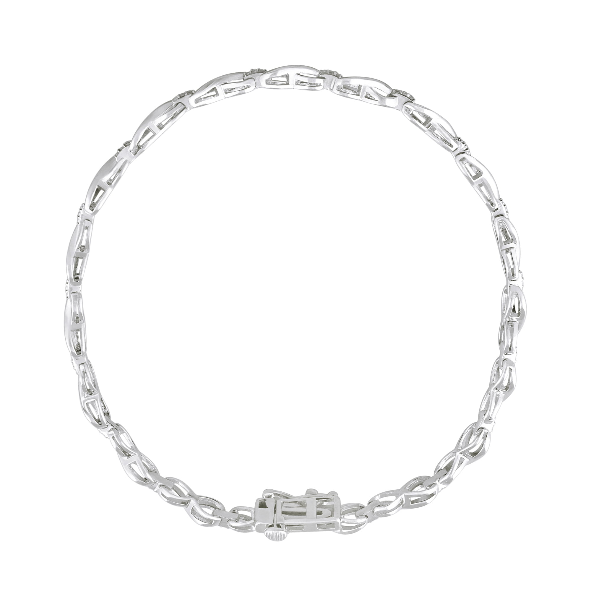 Brilliance Fine Jewelry Woman Accent Lab Grown Diamond Sterling Silver Fashion Bracelet, (HI,SI2)