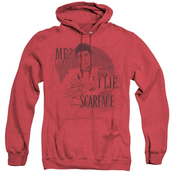 Scarface Truth Adult Heather Hoodie Sweatshirt Red