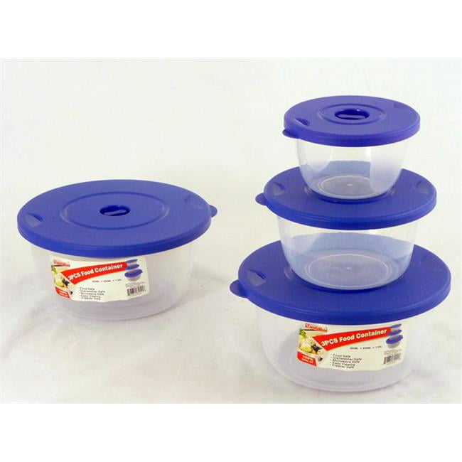 FamilyMaid 62041 3 Piece Round Storage Container, Blue - Pack of 48