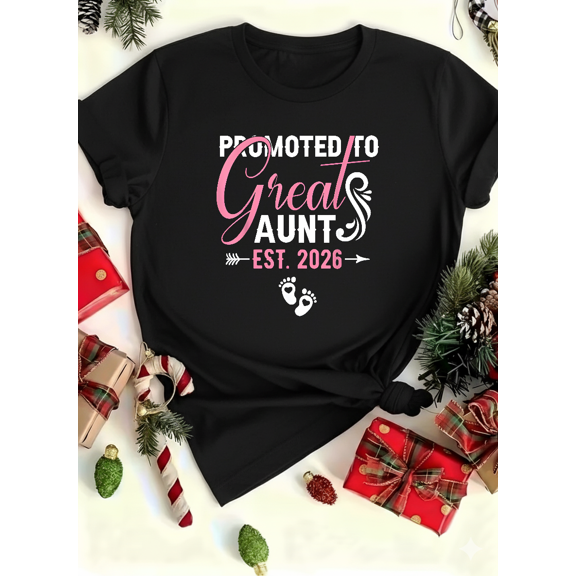 Aunt Promotion Joy 2026 Cute Family Celebration Unisex T-Shirt up to size 5XL