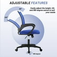 thumbnail image 5 of CL.HPAHKL Mesh Office Chair with Wheels, Adjustable Ergonomic Computer Desk Chair with Lumbar Support & Armrest, Comfortable Swivel Rolling Chair for Home Office Work Study, 2 Pack, Blue, 5 of 7