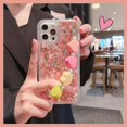 thumbnail image 5 of Sequins Bling Clear Phone Case Compatible with iPhone 13 (NOT Pro) with Love Heart Bracelet Pearl Chain Mermaid Glitter Shining Confetti Shockproof Soft Cover for iPhone 13,Pink with Hand Chain, 5 of 18