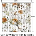 thumbnail image 2 of Fall Pumpkin Shower Curtains for Bathroom Autumn Floral Shower Curtain Thanksgiving Day Shower Curtains for Bathroom Decor Washable Durable Fabric Shower Curtains 72x72 inch, 2 of 4