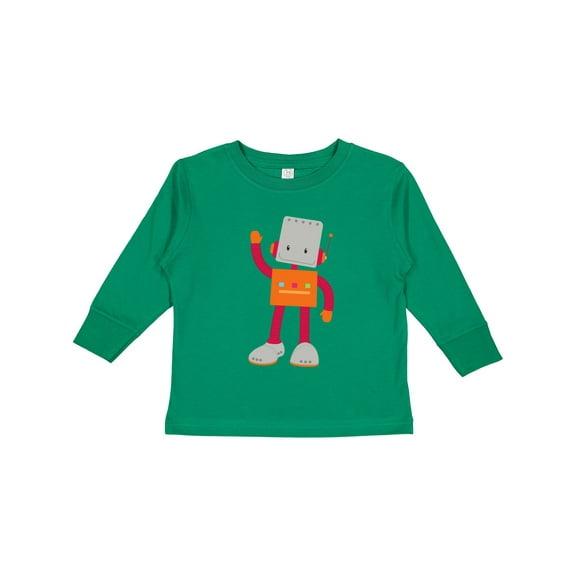 Inktastic Cute Robot, Silly Robot, Funny Robot, Robotics Boys or Girls Long Sleeve Toddler T-Shirt