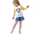 thumbnail image 6 of Summer Savings! THDHVS Girls Summer T-Shirts,Summer Casual Tops for Kids,Kids Girls T Shirts Casual Raglan Short Sleeve Crewneck Color Block Summer Tees Yellow 9-10 Years, 6 of 6