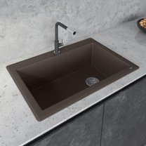 Ruvati 33 x 22 inch epiGranite Drop-in Topmount Single Bowl Kitchen Sink