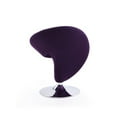 thumbnail image 3 of Manhattan Comfort Curl Contemporary Fabric Swivel Accent Chair in Purple, 3 of 4