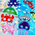 thumbnail image 4 of Máscaras de fieltro con forma de animales marinos para fiesta de cumpleaños de Halloween (18 unidades), 4 of 6