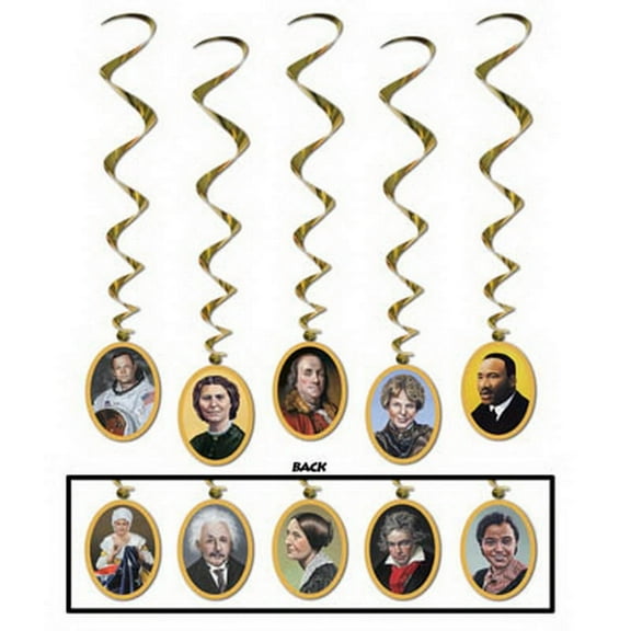 Faces in History Hanging Whirls 5 Per Pack