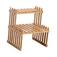 thumbnail image 2 of koolsoo Desktop Flower Pot Holder Decor Rustic Display Rack for Counter Home Balcony 2 Layer 27cm, 2 of 9