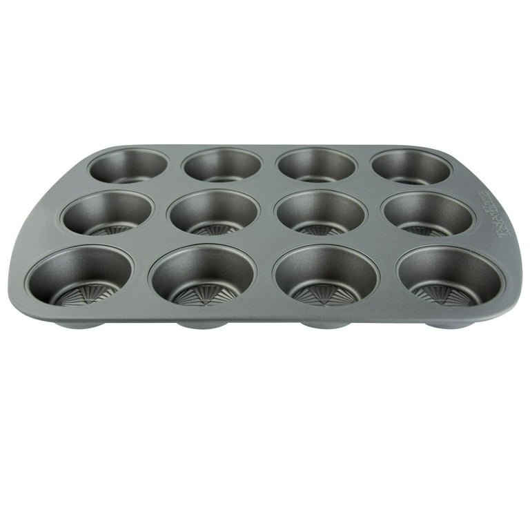Muffin Pan Set of 2 Stainless Steel Cupcake Tin Pans with 12 Regular Size  Cups