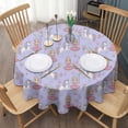 thumbnail image 3 of Princess and Unicorn Pattern Round Tablecloth 60"x60",Wrinkle Wipeable Table Cloth for Kitchen Dining Room Picnic Patio Party, 3 of 6