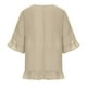 thumbnail image 5 of Vestido de Blusa de Manga Tres Cuartos Con Volantes Y Cuello Redondo de Color Sólido Para Mujer Odeerbi  ODB115545, 5 of 8