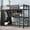 Black + Twin XL, variant on Queen Size Loft Bed Frame with Built-in Wardrobe, Metal Loft Bed with Desk and Storage Shelves, Black
