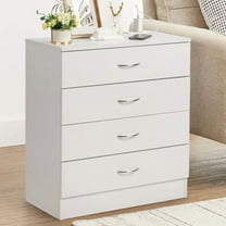 Ktaxon Dresser with 2 Power Outlets & 2 USB, Chest of 4 Drawers, Vanity dresser for Bedroom, Living Room, White
