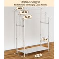 thumbnail image 2 of 44” Tall Free Standing Towel Racks with 6 Hooks for Bathroom, 3 Tiers Oversized Pool Bath Towels Drying Stand, Metal Blanket Ladder Holder with Storage Shelf for Bedroom Living Room, White, 2 of 7