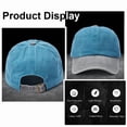 thumbnail image 2 of TOPTIE Two Tone Denim Baseball Cap 6 Panel Washed Cotton Unisex Sun Hat-Yellow-Coffee, 2 of 6