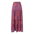 thumbnail image 6 of Clearance! Long Skirts Fall Skirts For Women 2025 Womens Loose Long Boho Flowers High Elastic Waist With Pockets And Belt Maxi Skirt Pleated Skirt Beach Skirt Casual Skirt Long Skirts For Women Fall, 6 of 8