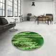 thumbnail image 4 of Ahgly Company Machine Washable Indoor Round Transitional Pea Green Area Rugs, 8' Round, 4 of 7