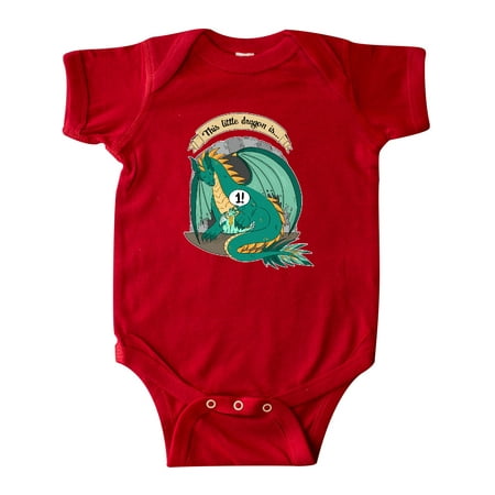 

Inktastic First Birthday This Little Dragon Is 1 Gift Baby Boy or Baby Girl Bodysuit