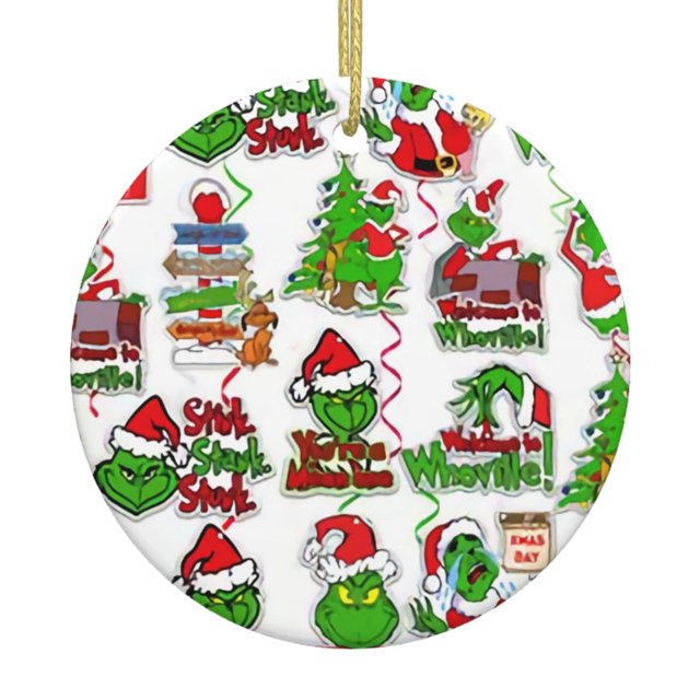 Adorno navideño colgante Grin-Ch para árbol de Navidad: adornos colgantes de cerámica para fiestas: ideas para regalar adornos navideños