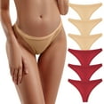 thumbnail image 2 of TTUHYWXI Women's Breathable Seamless Thong Panties No Show Underwear 6 Pack (Khaki, XXL), 2 of 7