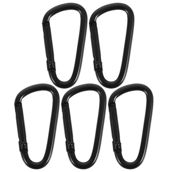 SWETRACE Wear Resistant Carabiner Clip Key Chain Buckle Black 5Pcs 1.83X0.94X0.16In