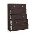 thumbnail image 2 of Tvilum Studio 5 Drawer Chest Dresser for Adults, Coffee, 2 of 14