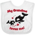 thumbnail image 3 of Inktastic My Grandma Loves Me Orca Family Boys or Girls Baby Bib, 3 of 4